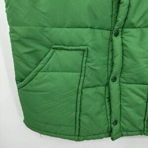 vintage 70s SWINGSTER puffer vest pockets nylon coat jacket retro green LARGE